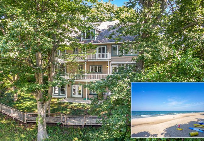 House in Macatawa - Delightful Private Wooded Setting Stunning Harbor Views, Private Beach Access, Tennis