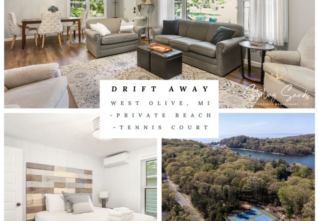 House in West Olive - Drift Away Cottage - Private Beach Access - Tennis - Near Lake MI